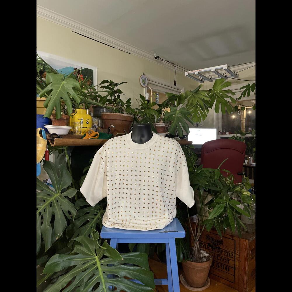 True Vintage Jerzees XL Cream Sequin Sweatshirt